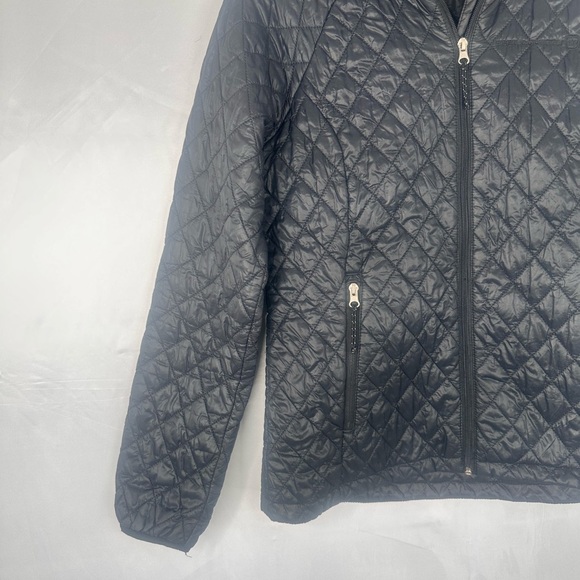 Free Country Charcoal Quilted Hooded Jacket Size M 100% Nylon - Picture 5 of 16